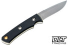 Vehement Foreman - Black Micarta - Yellow Liners - Satin Blade - Black Leather - White Stitching