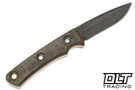 Vehement Foreman - OD Micarta - Orange Liners - Black Wash Blade - Black Leather - White Stitching