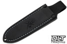 Vehement Foreman - OD Micarta - Yellow Liners - OG Tiger Stripe Blade - Black Leather - White Stitching