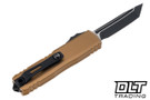 Microtech 12334-1TA UTX-85 Gen IV T/E - Tan Handle - Black Blade