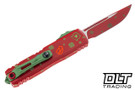 Microtech 12314-1SPDS UTX-85 Gen IV S/E - St. Patrick's Day Handle - Red Blade - UV Reactive