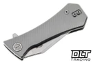 Auxiliary Manufacturing Coffin Tanto Framelock - Milled Titanium - Stonewash - M390 Blade