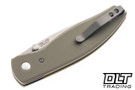 Three Rivers Manufacturing Atom Magnacut - Linerlock - Flat Textured - Desert Tan G-10