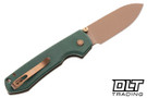 Vosteed Raccoon 2.0 - Green Micarta - Copper Dune 14C28N Blade