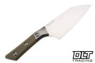 Microtech 6" Santoku - Stonewashed Blade - Bead Blasted Bolster - OD Green G-10