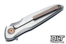 Spartan Blades Pandia - Stonewashed Titanium - Bronze Hardware - Damascus Blade
