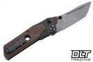 Poikilo Blade Tas-Cyberkuza S2 B - Rusty Tank Titanium Handle - Accent Holes - Dark Stonewash M398 Blade
