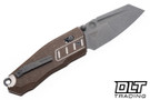 Poikilo Blade Tas-Vader S2 - Rusty Tank Titanium Handle - Dark Stonewash M398 Blade