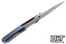 Poikilo Blade VK-Zen S1 - Titanium Handle - Blue Accents - Pearlescent M398 Blade