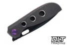 Poikilo Blade Gecko BS3 - Dark Stonewash Titanium - Accent Holes - Purple Accents - DLC to Satin Fade M398 Blade