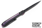 Poikilo Blade Gecko BS4 - Dark Stonewash Titanium - Teardrop Cutouts - Purple Accents - DLC to Satin Fade M398 Blade