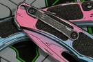 Heretic Wraith V4 Manual S/E MagnaCut Clip Point - Cotton Candy Cel Shading - Machined Clip - UV Reactive