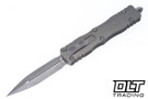 Microtech 227-10APNC Dirac Delta D/E - Natural Clear Handle - Apocalyptic Blade