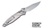 Microtech 159RL-10SMS4 Socom Delta Ram-Lok - Stonewash Titanium - Purple Accents - Stonewash Blade - Marfione Select