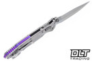 Microtech 159RL-10SMS4 Socom Delta Ram-Lok - Stonewash Titanium - Purple Accents - Stonewash Blade - Marfione Select