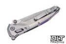 Microtech 159RL-10SMS4 Socom Delta Ram-Lok - Stonewash Titanium - Purple Accents - Stonewash Blade - Marfione Select
