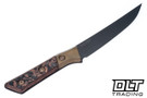 Microtech 6.125" Boning Knife - DLC Blade - Bronze Titanium Bolster - Livewire Carbon Fiber Handle