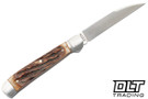 RoseCraft Blades Snake River Copperhead - Dapper Jigged Bone - Brushed Satin Wharncliffe 14C28N Blade
