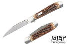 RoseCraft Blades Snake River Copperhead - Dapper Jigged Bone - Brushed Satin Wharncliffe 14C28N Blade