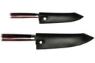 Shun Kohen Limited Edition 2 Piece Set - Red & Black Pakkawood Handle - Damascus Blade