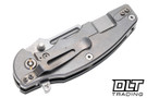 Hinderer Jurassic Frontier Clip Point MagnaCut - Stonewashed Titanium & Blade - Black G-10