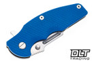 Hinderer Jurassic Frontier Clip Point MagnaCut - Stonewashed Titanium & Blade - Blue G-10