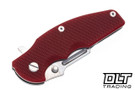 Hinderer Jurassic Frontier Clip Point MagnaCut - Stonewashed Titanium & Blade - Red G-10