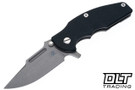 Hinderer Jurassic Frontier Clip Point MagnaCut - Working Finish Titanium & Blade - Black G-10