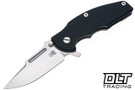Hinderer Jurassic Frontier Clip Point MagnaCut - Working Finish Titanium - Stonewashed Blade - Black G-10