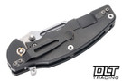 Hinderer Jurassic Frontier Clip Point MagnaCut - Working Finish Titanium - Stonewashed Blade - Black G-10