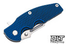 Hinderer Jurassic Frontier Clip Point MagnaCut - Working Finish Titanium - Stonewashed Blade - Blue & Black G-10