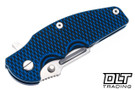 Hinderer Jurassic Frontier Clip Point MagnaCut - Blue Anodized Titanium - Stonewashed Blade - Blue & Black G-10