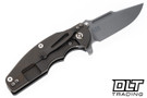 Hinderer Jurassic Frontier Clip Point MagnaCut - Battle Bronze Anodized Titanium - Working Finish Blade - Black G-10 - Back