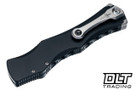 Microtech 1150-CIBLKSS Halo IV - Black Hardcoat Ano Aircraft Alloy - Cracked Ice Blade - Marfione Custom