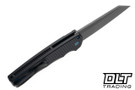 Pro-Tech Malibu Reverse Tanto - Black Dragon Scale Handle - Smoky Grey DLC MagnaCut Blade - Sapphire Blue Hardware