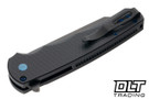 Pro-Tech Malibu Reverse Tanto - Black Dragon Scale Handle - Smoky Grey DLC MagnaCut Blade - Sapphire Blue Hardware