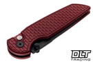 Pro-Tech TR-3 Integrity - Red Relic Textured Handle - Black DLC MagnaCut Blade - Black Lip Pearl Button
