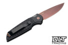 Pro-Tech TR-3 - Black Fish Scale Handle - Copper Rose PVD Blade & Hardware