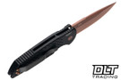 Pro-Tech TR-3 - Black Fish Scale Handle - Copper Rose PVD Blade & Hardware
