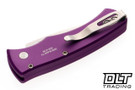Pro-Tech Duke 2 - Purple Handle - Two Tone MagnaCut Blade - White Pearl Button