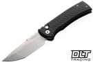 Pro-Tech Redencion Tanto - Black Tread Textured Handle - Stonewashed Blade - Black Lip Pearl Button