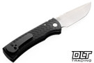 Pro-Tech Redencion Tanto - Black Tread Textured Handle - Stonewashed Blade - Black Lip Pearl Button
