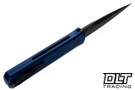 Pro-Tech Godfather - Blue Handle - Black Blade - Black Lip Pearl Button