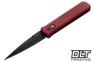 Pro-Tech Godfather - Red Handle - Black Blade - Black Lip Pearl Button