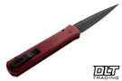 Pro-Tech Godfather - Red Handle - Black Blade - Black Lip Pearl Button