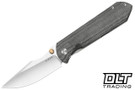 Kizer Harpoon - Black Canvas Micarta - Satin Elmax Drop Point Blade