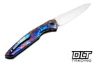 Olamic Cutlery Aura - Satin Blade - Entropic Titanium - Aphotic Nugget Backspacer - Aphotic Accents #062 - 781 - Back