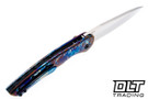 Olamic Cutlery Aura - Satin Blade - Entropic Titanium - Aphotic Nugget Backspacer - Aphotic Accents #062 - 781