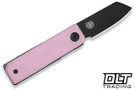 CIVIVI Knives Kukei 25036-1 - Powder Pink G-10 - Black Stonewashed Nitro-V Blade - Black Leather Slip
