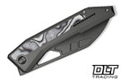 WE Knife Inceptus 25017-1 - Dark Gray Titanium - White & Black G-10 Inlay - Gray Stonewashed M390 Blade